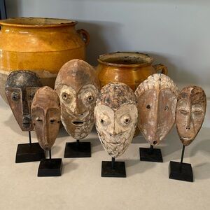 Authentic Wood Carved African Masks
